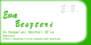 eva beszteri business card